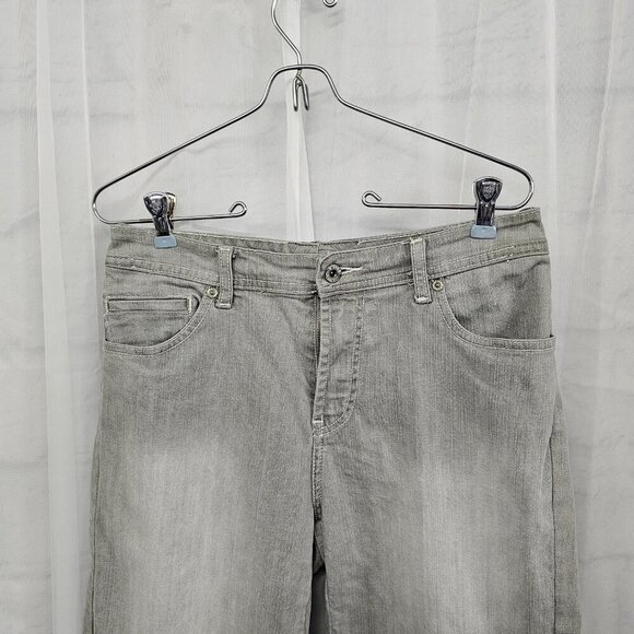 Vintage Chico's Platinum Gray Grunge Cropped Jeans 1 (M) 30" Waist - Picture 2 of 13
